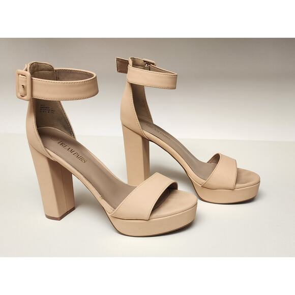 Dream Paris Women's Size 10 Nude Suede High-Heel Open-Toe Sling-Back Shoes - Picture 4 of 11